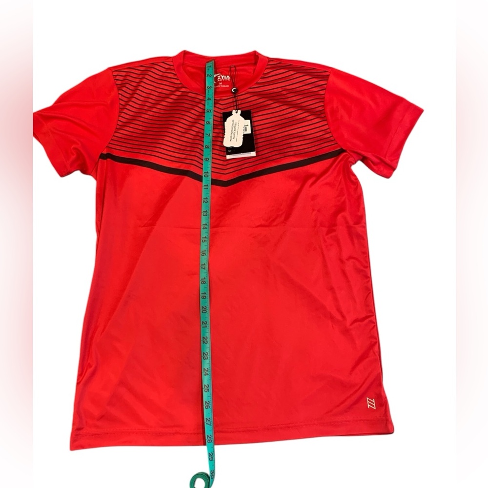 Zyia Active red/navy stripe clubhouse tek shirt NWT